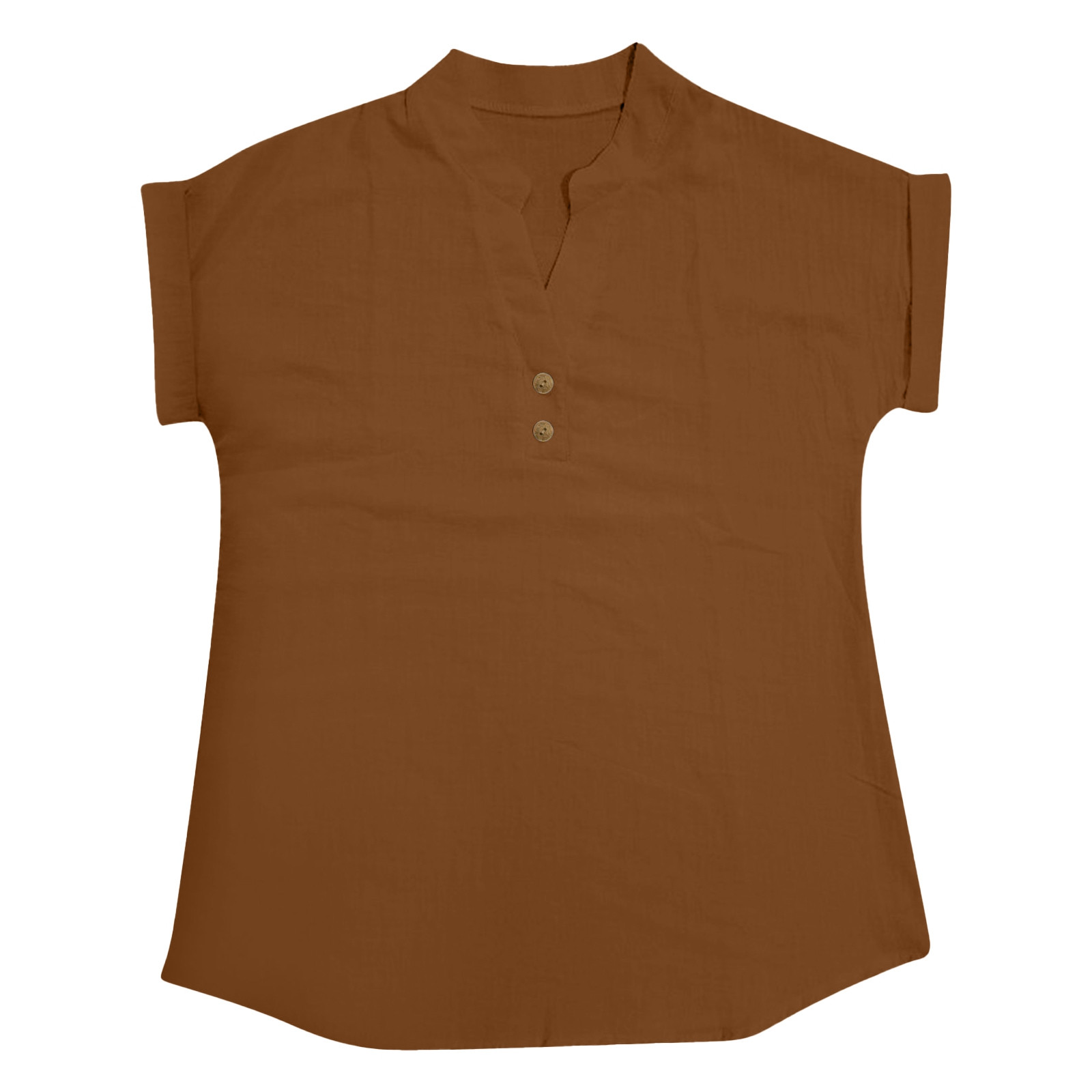 thumbnail image 4 of Camiseta sin mangas de verano holgada con cuello en V y pliegues para mujer: blusa fluida sin mangas con dobladillo curvo., 4 of 5